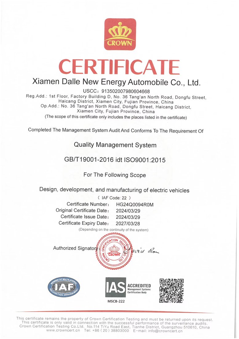 ISO 9001 Certificate